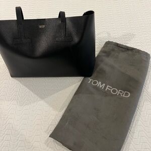 Tom Ford T Tote Black Leather  Handbag